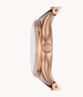Rye Automatic Rose Gold-Tone Stainless Steel and Acetate Watch - BQ3787 - Fossil