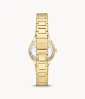 Eevie Three-Hand Date Gold-Tone Stainless Steel Watch