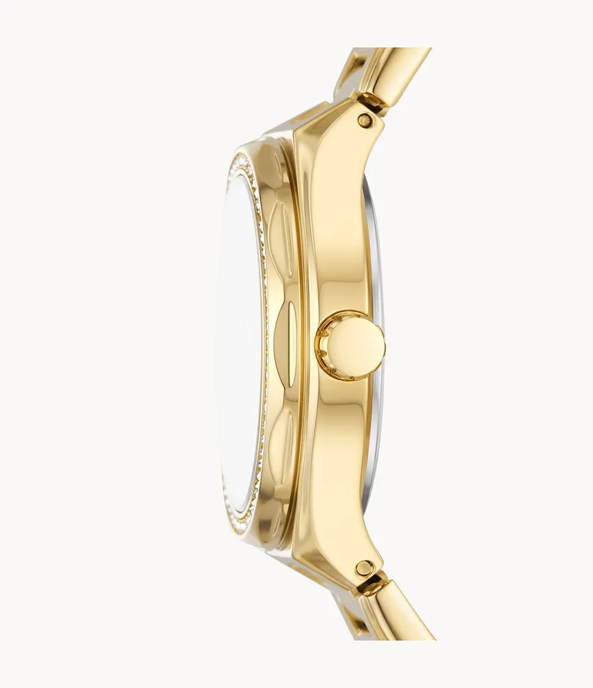 Eevie Three-Hand Date Gold-Tone Stainless Steel Watch