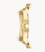 Eevie Three-Hand Date Gold-Tone Stainless Steel Watch