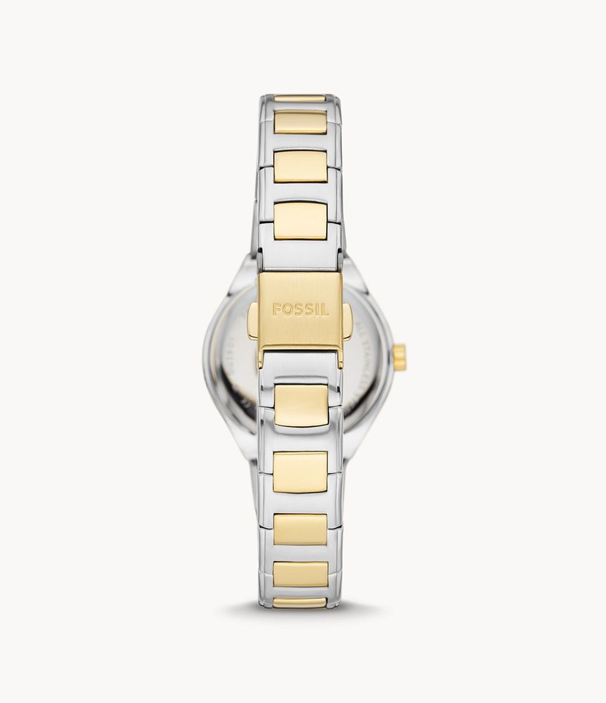 Eevie Three-Hand Date Two-Tone Stainless Steel Watch