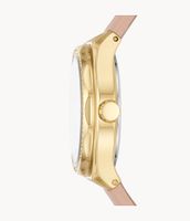 Eevie Three-Hand Date Pink Leather Watch