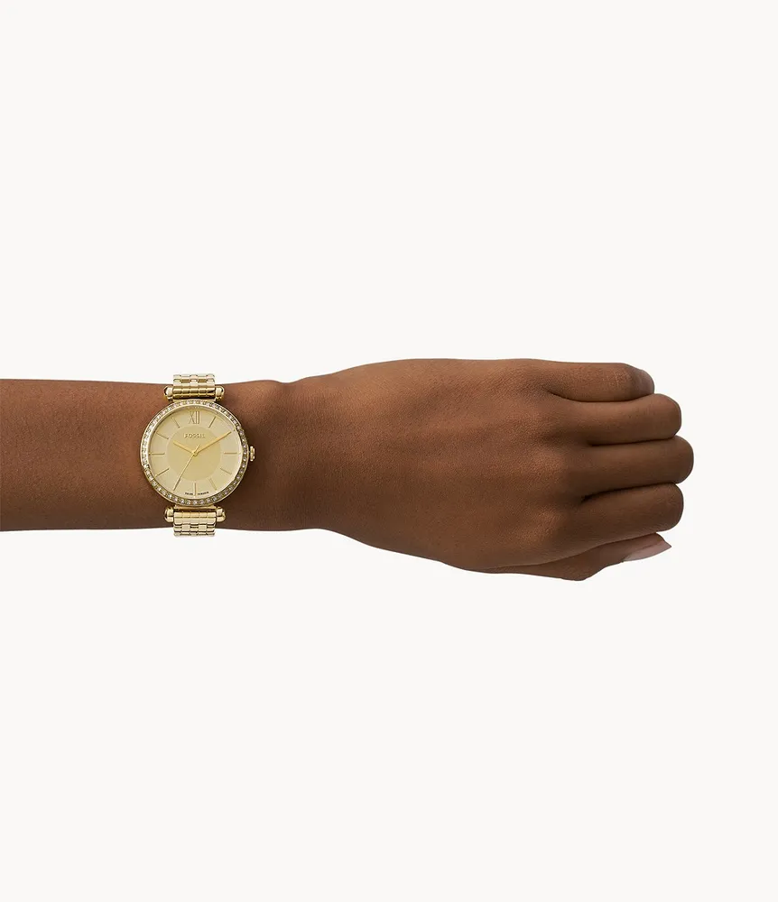 Tillie Solar-Powered Gold-Tone Stainless Steel Watch