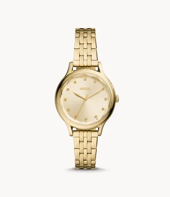 Laney Three-Hand Gold-Tone Stainless Steel Watch