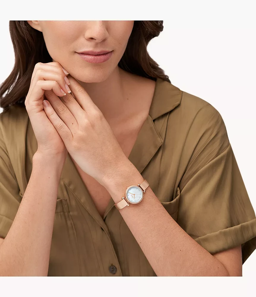 Tillie Mini Three-Hand Rose Gold-Tone Stainless Steel Watch