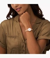 Tillie Mini Three-Hand Rose Gold-Tone Stainless Steel Mesh Watch