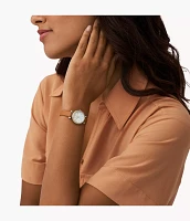 Tillie Mini Three-Hand Brown Leather Watch