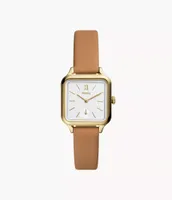 Colleen Three-Hand Brown Leather Watch
