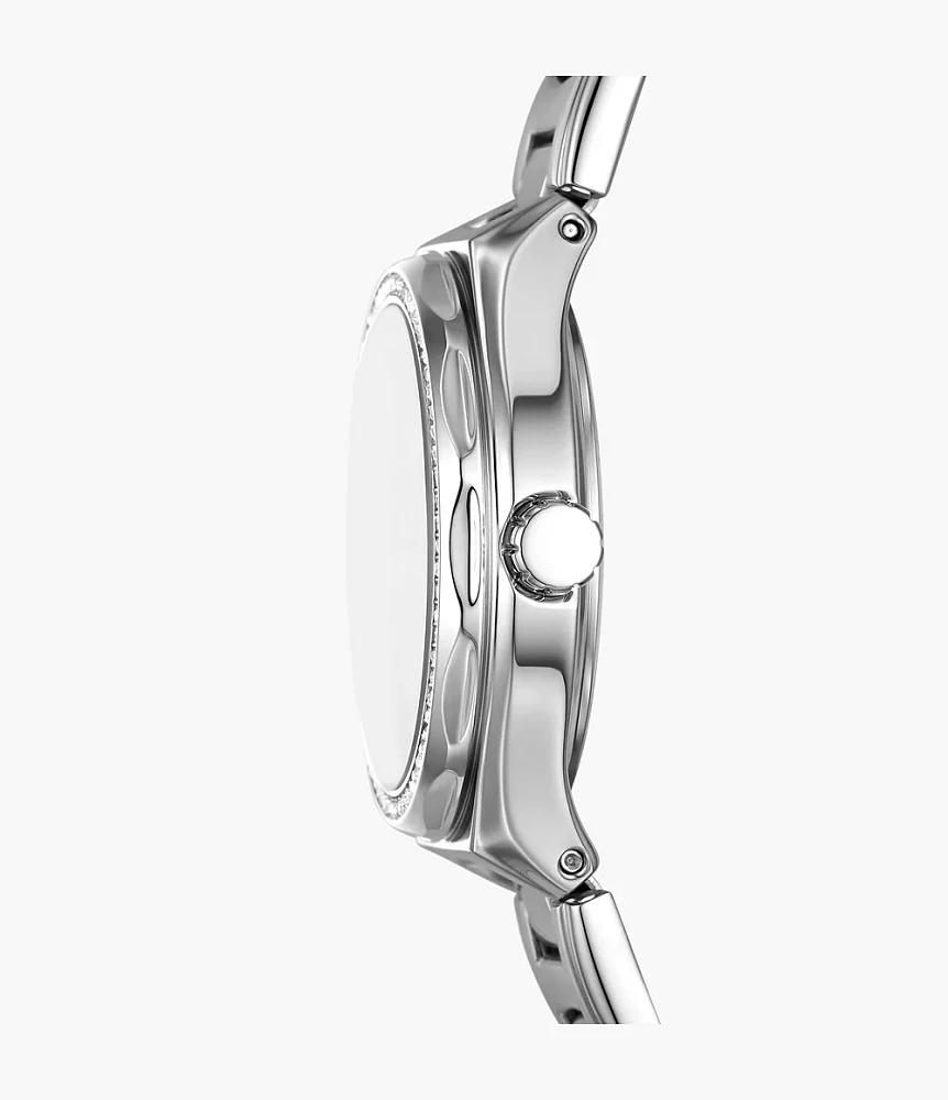 Eevie Three-Hand Date Stainless Steel Watch