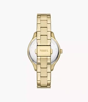 Rye Three-Hand Gold-Tone Alloy Watch