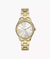 Rye Three-Hand Gold-Tone Alloy Watch