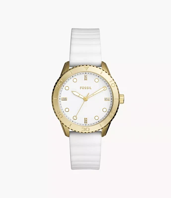 Dayle Three-Hand White Silicone Watch