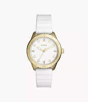 Dayle Three-Hand White Silicone Watch