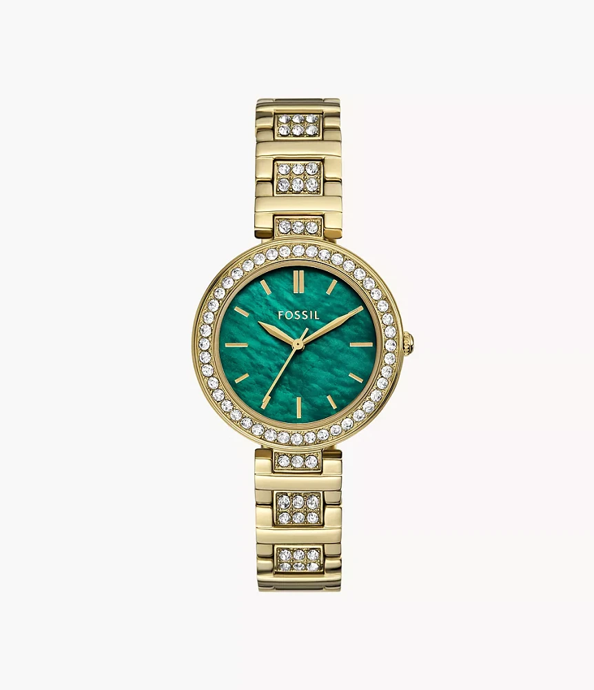 Karli Three-Hand Gold-Tone Stainless Steel Watch