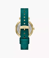 Tillie Three-Hand Jade Leather Watch