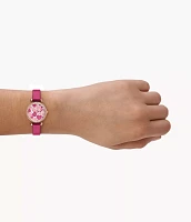 Tillie Three-Hand Pink Leather Watch