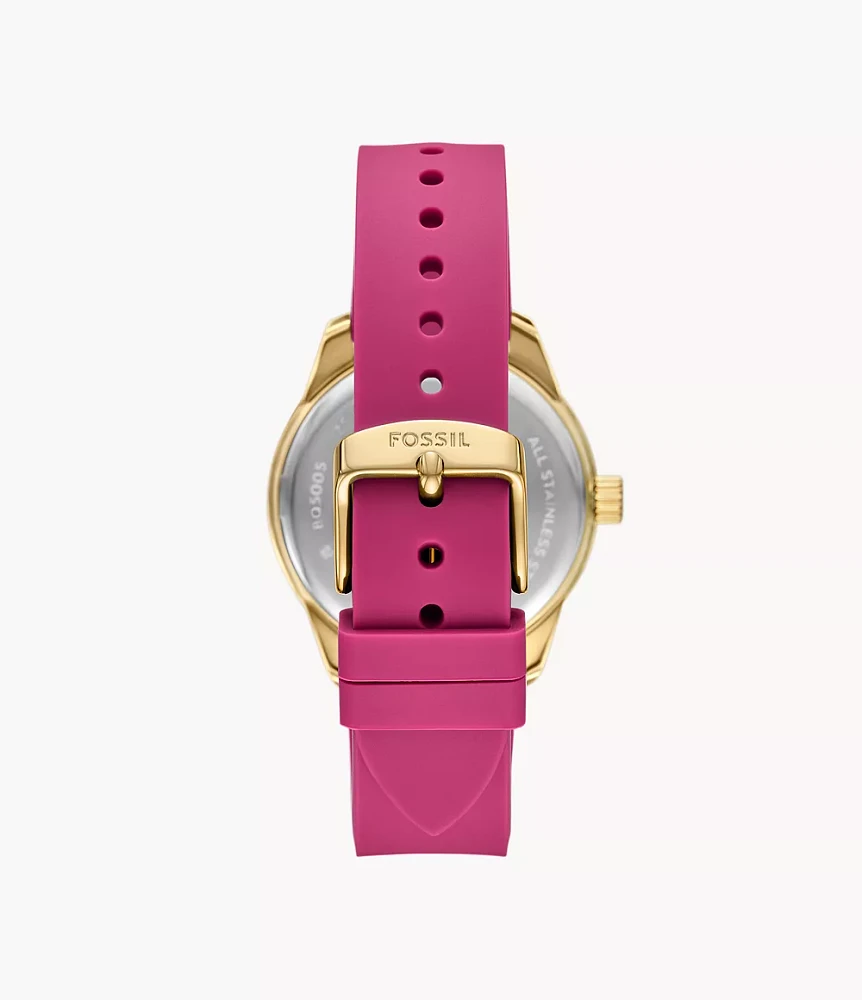 Dayle Three-Hand Pink Silicone Watch