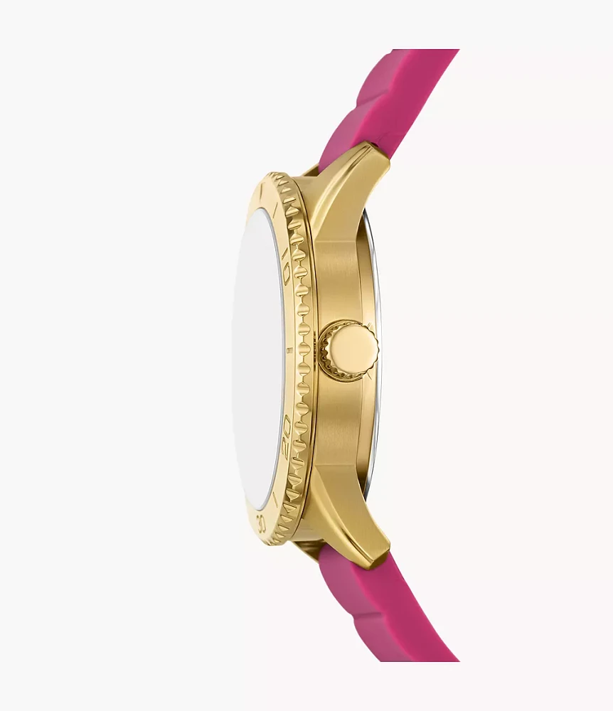 Dayle Three-Hand Pink Silicone Watch