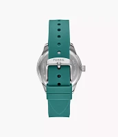 Dayle Three-Hand Teal Silicone Watch