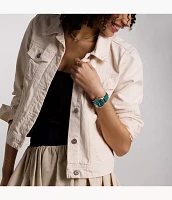 Dayle Three-Hand Teal Silicone Watch