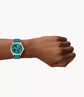 Dayle Three-Hand Teal Silicone Watch