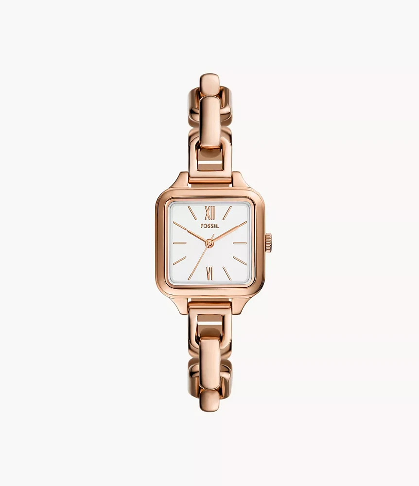 Colleen Three-Hand Rose Gold Stainless Steel Watch
