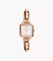Colleen Three-Hand Rose Gold Stainless Steel Watch