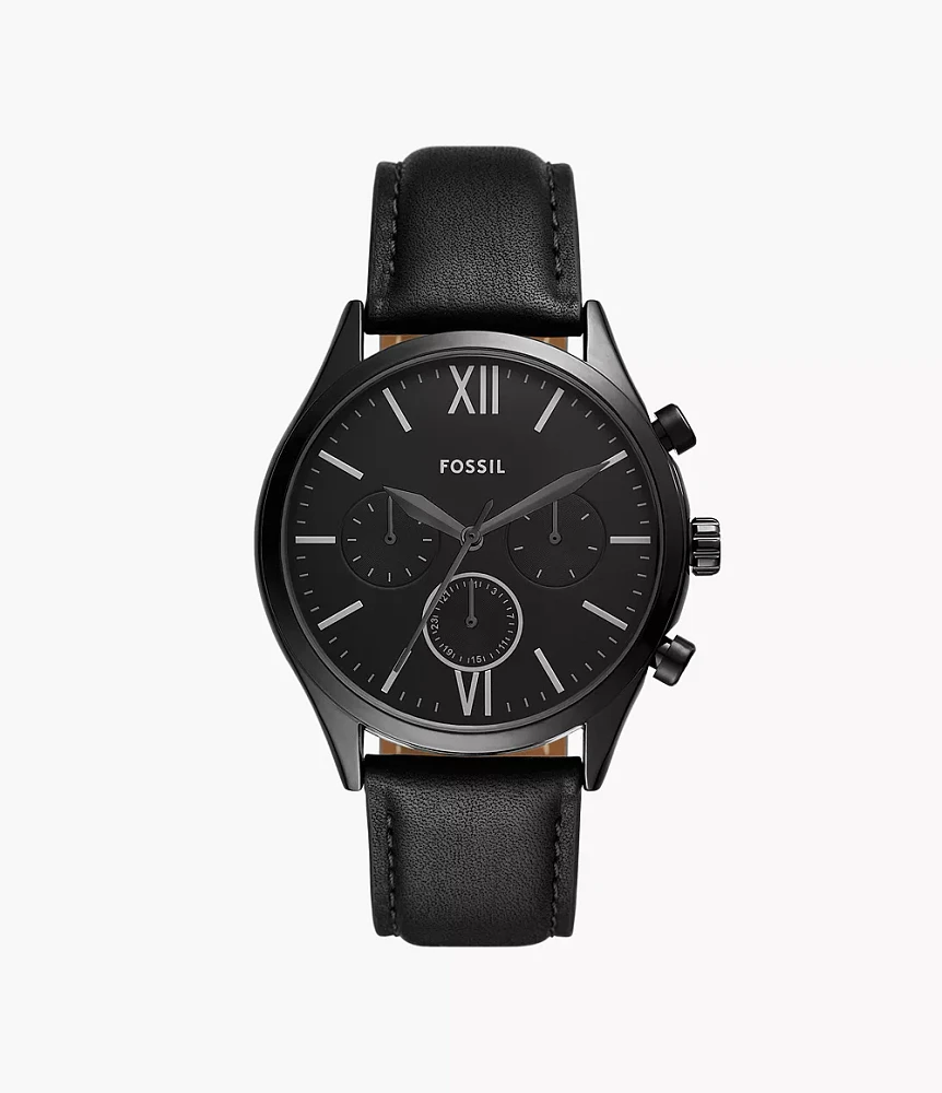 Fenmore Multifunction Black Leather Watch
