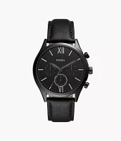 Fenmore Multifunction Black Leather Watch