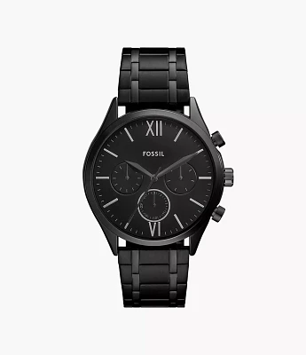 Fenmore Multifunction Black Stainless Steel Watch