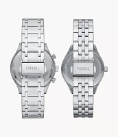 Fenmore Multifunction Silver-Tone Bracelet Watch Set