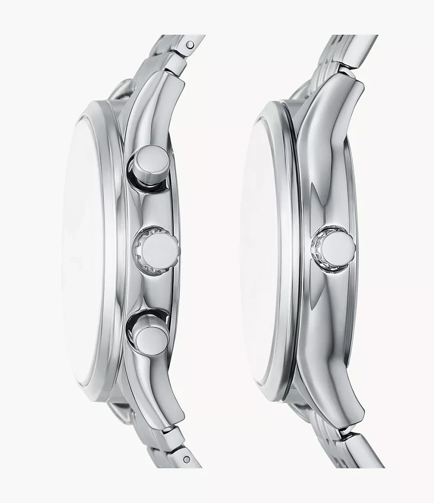 Fenmore Multifunction Silver-Tone Bracelet Watch Set