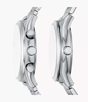 Fenmore Multifunction Silver-Tone Bracelet Watch Set
