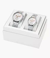 Fenmore Multifunction Silver-Tone Bracelet Watch Set