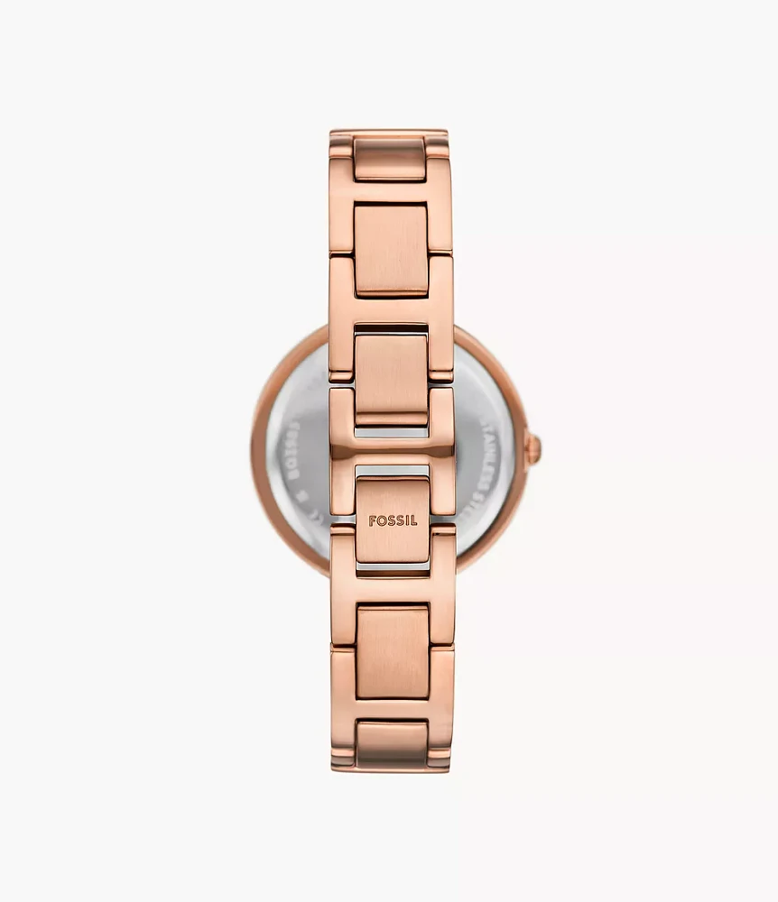 Karli Three-Hand Rose Gold-Tone Watch