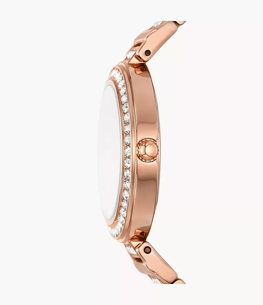 Karli Three-Hand Rose Gold-Tone Watch