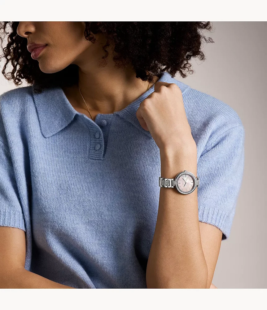 Karli Three-Hand Silver-Tone Watch