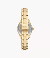 Rye Three-Hand Date Gold-Tone Watch