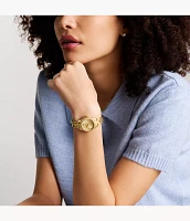 Rye Three-Hand Date Gold-Tone Watch