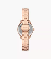 Rye Three-Hand Date Rose Gold-Tone Watch