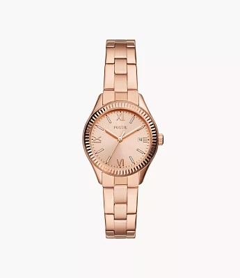 Rye Three-Hand Date Rose Gold-Tone Watch