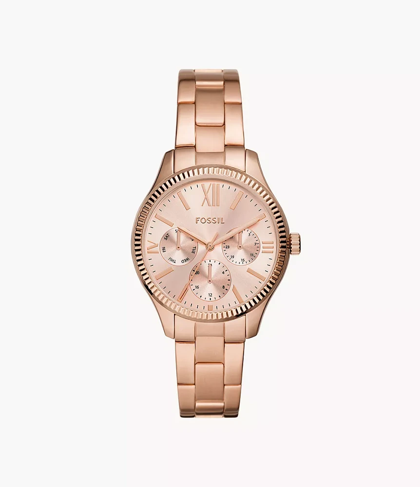Rye Multifunction Rose Gold-Tone Stainless Steel Watch