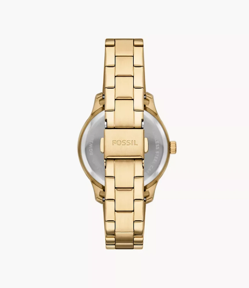 Rye Multifunction Gold-Tone Stainless Steel Watch