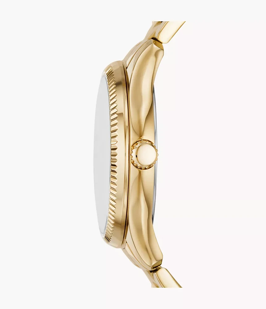 Rye Multifunction Gold-Tone Stainless Steel Watch