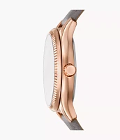 Rye Multifunction Gray Leather Watch