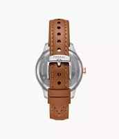 Rye Multifunction Brown Leather Watch