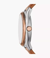 Rye Multifunction Brown Leather Watch