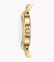 Karli Three-Hand Gold-Tone Watch and Bracelet Set