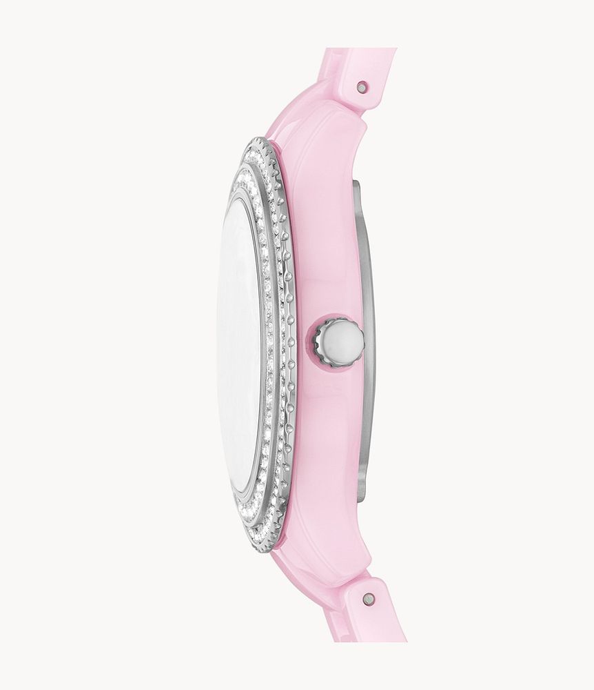 Stella Three-Hand Date Pink Ceramic Watch - CE1117 - Fossil