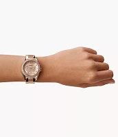 Riley Multifunction Rose Gold-Tone Stainless Steel Watch